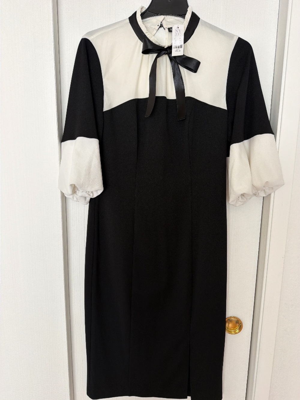 🖤 New York & Company Black & Cream Dress – Size M – NWT